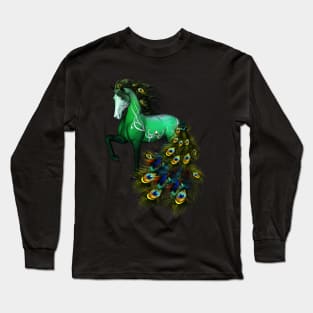 Wonderful fantasy horse with peacock feathers Long Sleeve T-Shirt